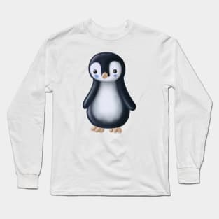 Cute Penguin Drawing Long Sleeve T-Shirt